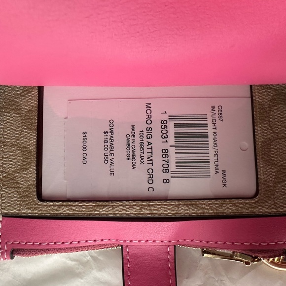 NWT Coach Attachment Card Case In Colorblock Signature Canvas - Picture 6 of 6